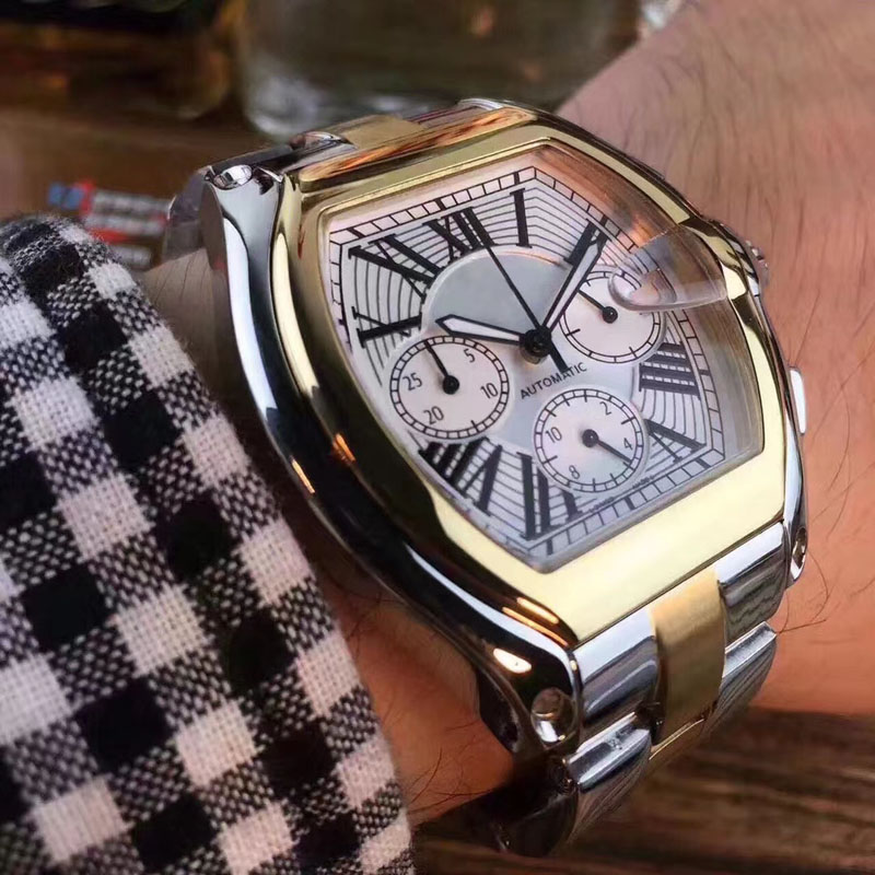 

2019 Fashion Men's Watch Men Stainless Steel Analog Quartz Watches Date Multifunction Wrist Watches Men All Small Dials working Clock Gift, Model 1 silver