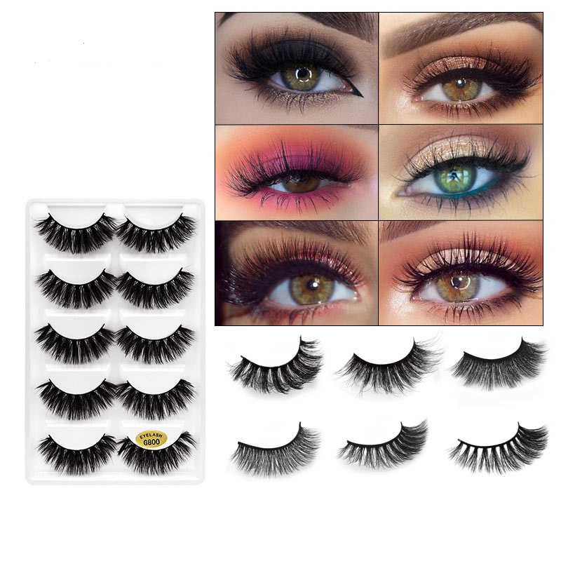 

5 pairs mink eyelashes natural 3d mink lashes mink false lashes false eyelashes full strip lashes cilios faux cils