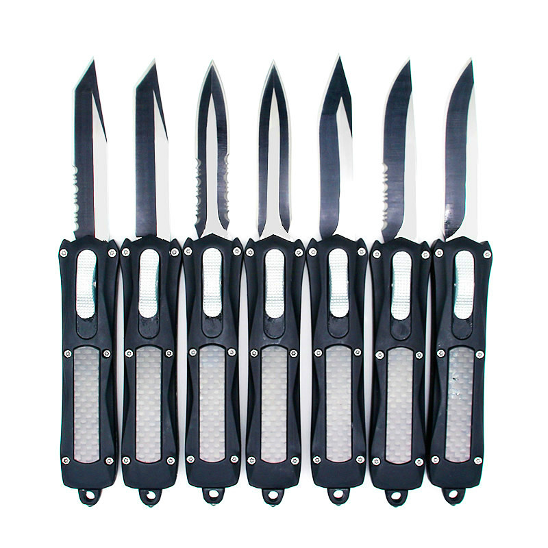 

wholesale price small A163 7 inch 7 models double action self defense folding edc knife automatic auto knife automatic knives xmas gift Ad2
