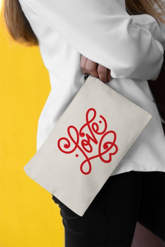 

Angemiel Clutch Love Grafiti Heart Portfolio Hand Makeup Bag
