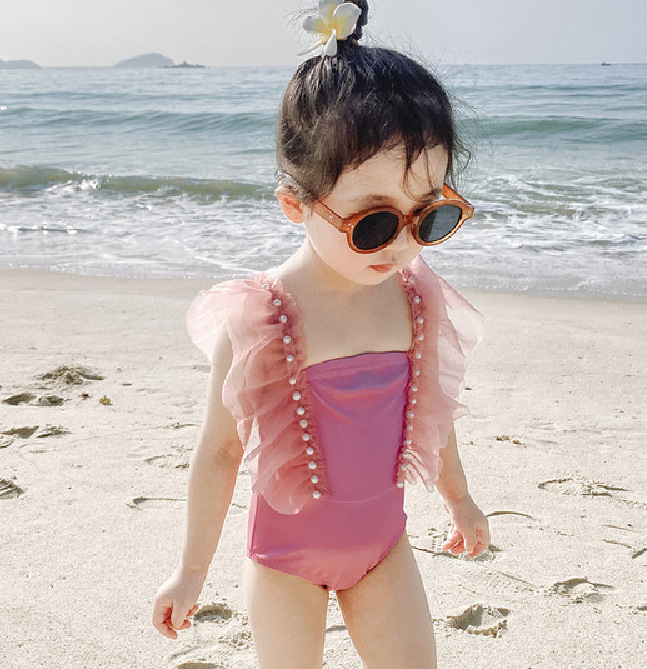 

Children's Swimwear Kids Swim Suit Baby Girl Lace Princess Bathing Suit with Skirt Summer Beach Dress Swimming Suit for Baby