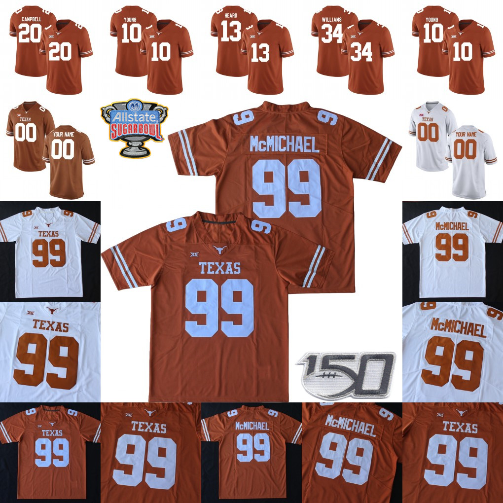 

CUSTOM Texas Longhorns Football Jersey Casey Hampton Eric Metcalf Michael Griffin Roosevelt Leaks Aaron Ross Steve McMichael Leonard Davis, Orange