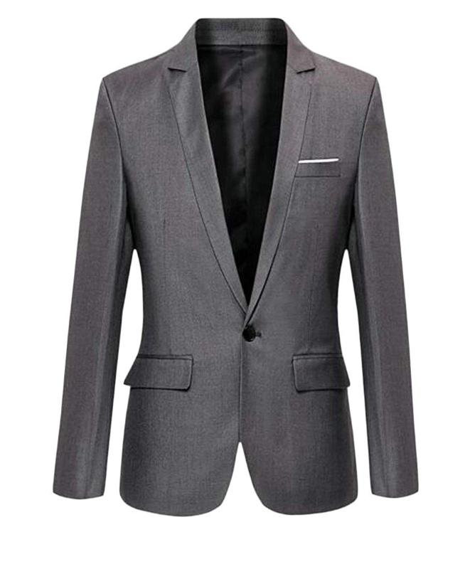 

Men's Plus Size Long Sleeve Coat Slim Sport One Button Blazer Jackets