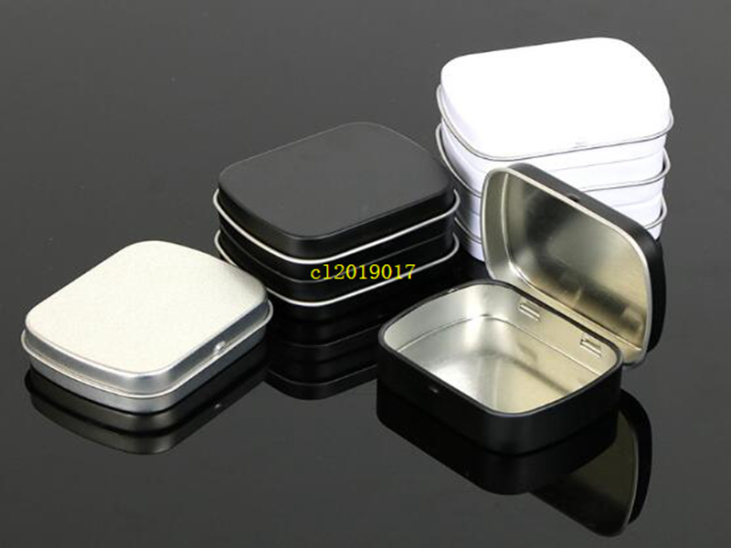 

Wholesale small size hinge tin box square tin silver tin gift box