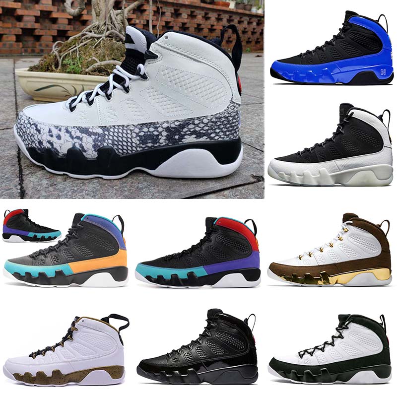 

Fashion Jumpman 9 B1 Dream it do it men basketball shoes 9s Snakeskin Racer Blue City of Flight statue mens sport designer shoes, B10 bred