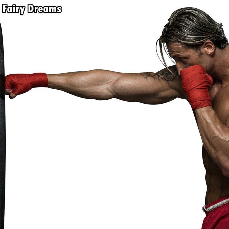 

Cotton Boxing Bandages 2.5m Sanda Muay Thai Fighting Tangled Belt Sports Sweat-Absorbent Handguards, Red