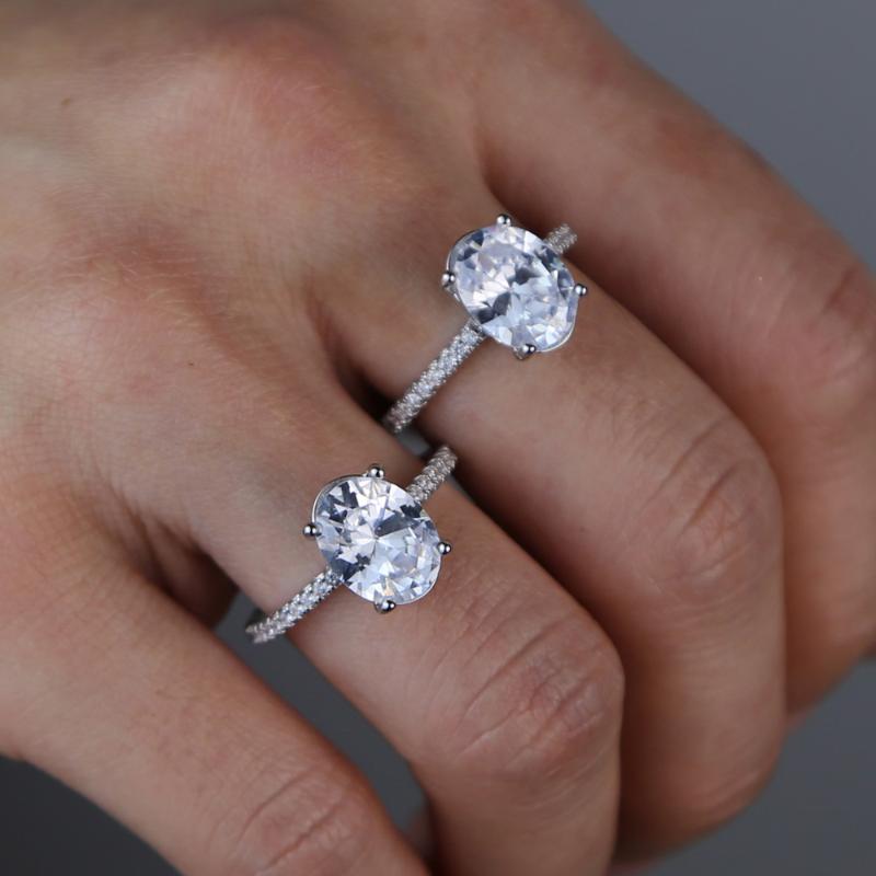 

Bling bling big oval cz stone band ring with silver plated women wedding ring for gorgeous finger wedding jewelry