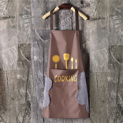 

Hand Towel Apron Waterproof And Oil Stain Nordic Fashion Knife Fork Sleeveless Kitchen Gowns Wen and Women Home Work Clothes