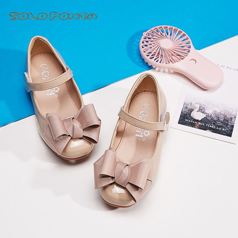 

2020 New Bow Girl genuine Leather Shoes For School Autumn Party Big Kids Princess Wedding Children Shoes 889-G17, Red