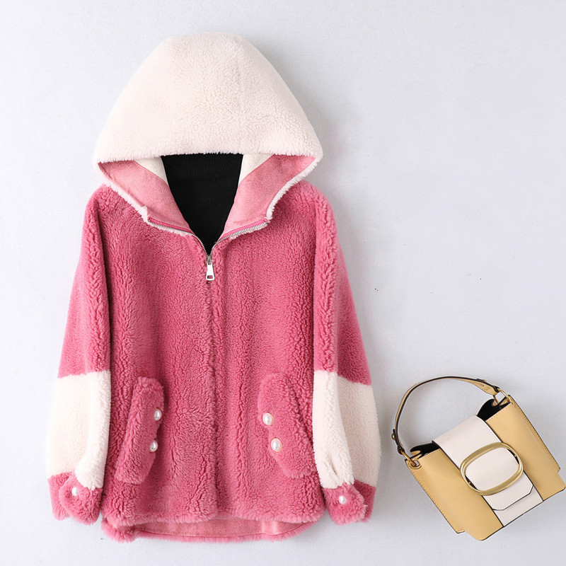 

Autumn Winter Coat Women Clothes 2020 Streetwear Real Fur Coat Wool Jacket Korean Vintage Sheep Shearling Women Tops ZT3394, Blue