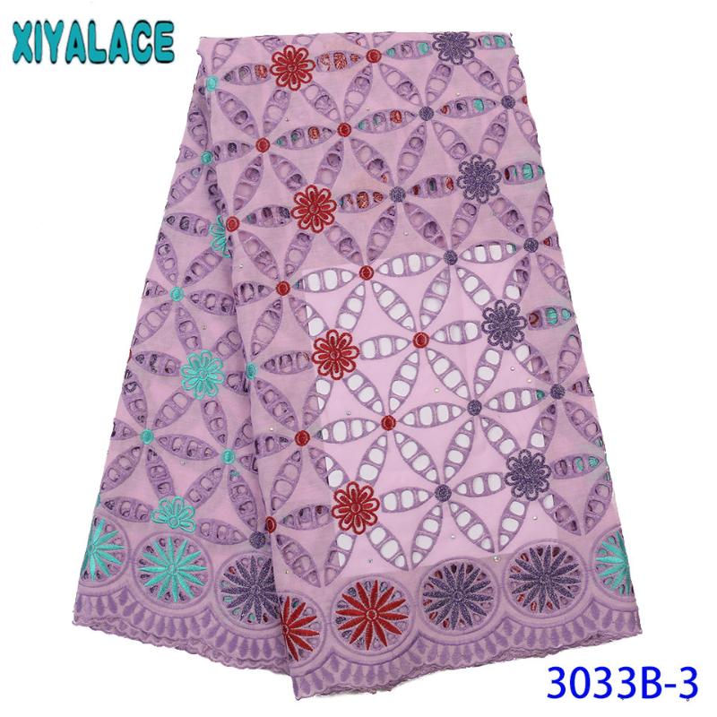 

Africa Lace High Quality Lace Fabric New Dry Fabrics Hot Sale Cotton Fabric with Stones Hollow out Cord KS3033B