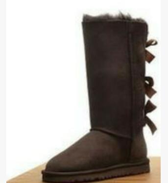 

Women New Christmas New Classic Tall Winter Boots Real Leather Bailey Bowknot Women's Bailey Bow Snow Boots Shoes Boot US 5-14