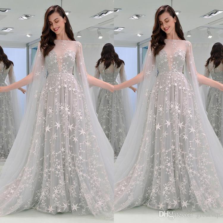 

2019 Sparkly Prom Dresses Elegant Off Shoulder A Line Star Long Evening Desses With Wraps Girls Pageant Gowns, Purple