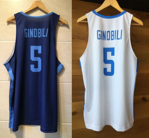 

Manu Ginobili #5 Argentina National Basketball Jerseys Top Pressed print CUSTOM any name number 4XL 5xl 6XL jersey, Black;red