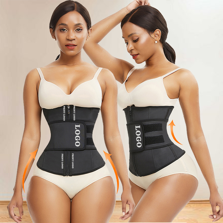 

Tummy Control Shapewear Latex Waist Trainer Private Label Slimming Belts, Black