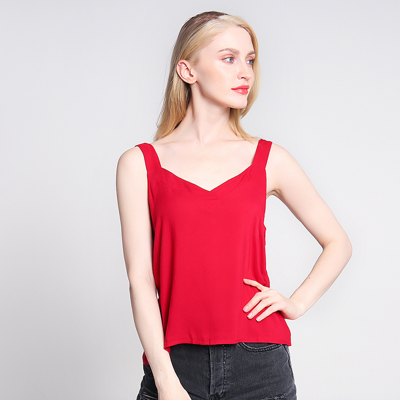 

Women Casual Sleeveless Tank Sexy V Neck Vest Slim Top Solid Color Basic Tanks Top Breathable Comfortable Camisole, Black