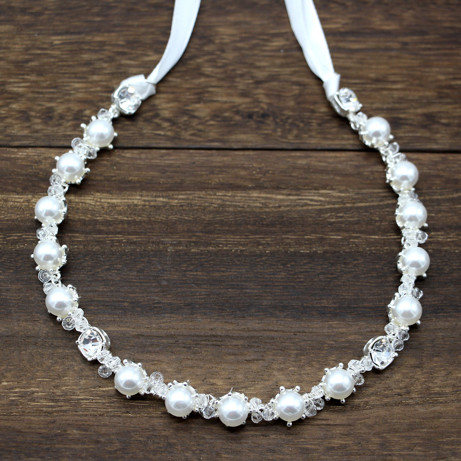 

Bride Headwear Pearl Crystal Torsional Bead Soft Chain Hair Band Headwear Bridesmaid Girl Evening Party Accessories