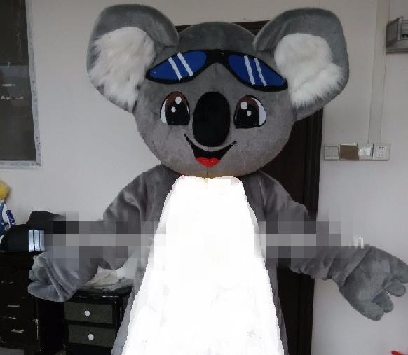 

Custom Gray koala mascot costume Adult Size free shipping add a fan, Grey