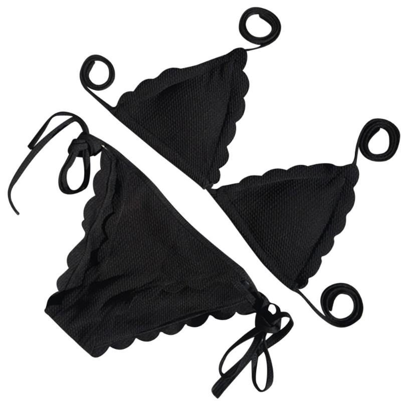 

2020 Women Sexy Bikini Push Up Halter Padded Bra Beach Micro Bikini Set Thong Solid Swimsuit Mujer Biquini Swimwear