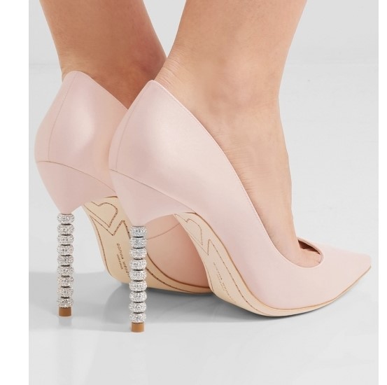 

Free shipping 2019 Ladies pillage Pointed beads diamond shoes high heels Rhinestone ornaments Sophia Webster pumps DRESS 2colour SHOES 34-42, White