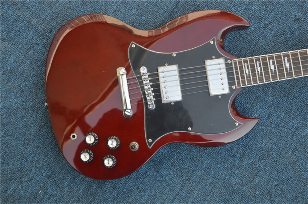 Free shipping! wholesale High quality young sg guitars in aged cherry china hardware chrome custom body electric guitar available