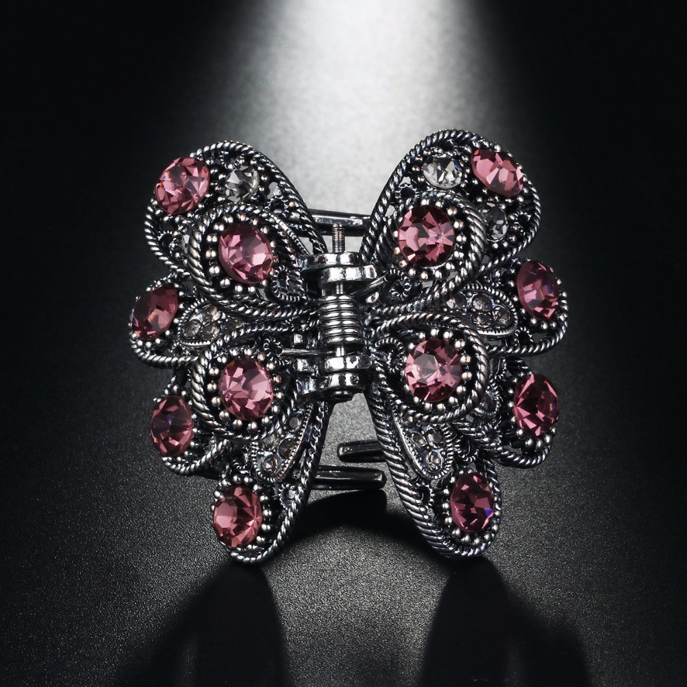 

Vintage Hair Claw Clips for Women Gorgeous Metal Hairpins Girls Hair Barrettes Shiny Crystals Accessories Headdress HC212