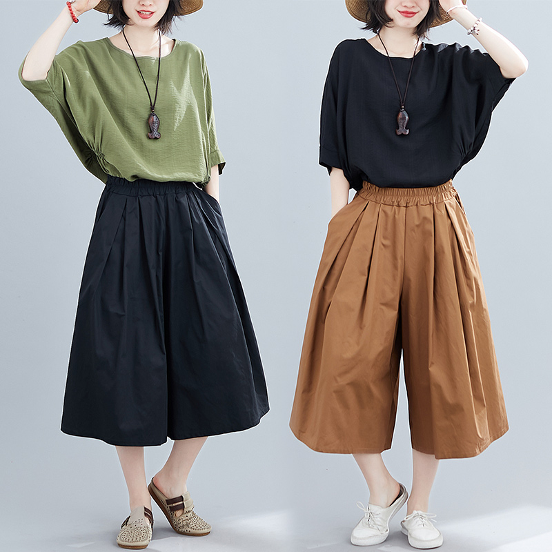 

Cotton And Line Pant Suit Summer Cloth Women Plus Size sports Top And Pant Two Piece Set Elegant Comfortable Matching Set outfit, Picture