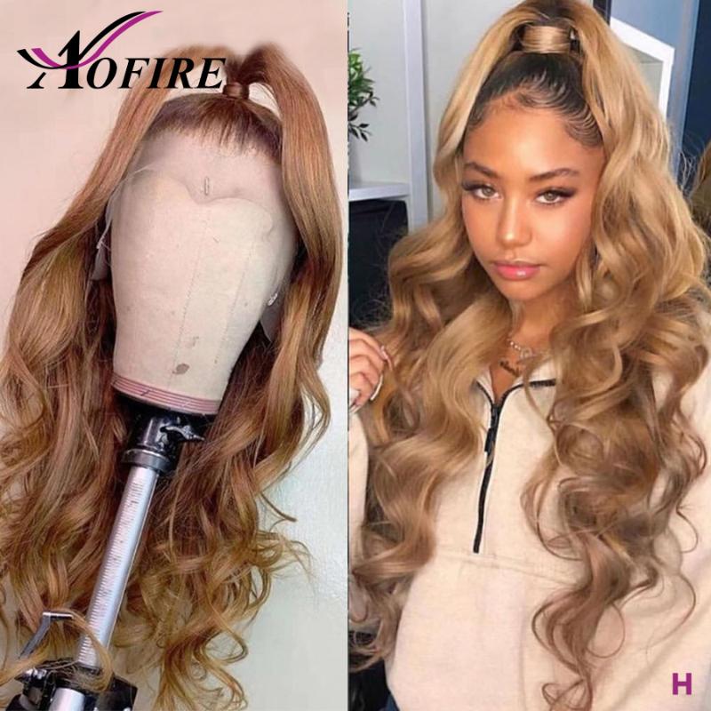 

Blonde Lace Front Wig Glueless Full Lace Human Hair Wigs For Women Ombre Human Hair Wig Brazilian Remy Body Wave, As pic