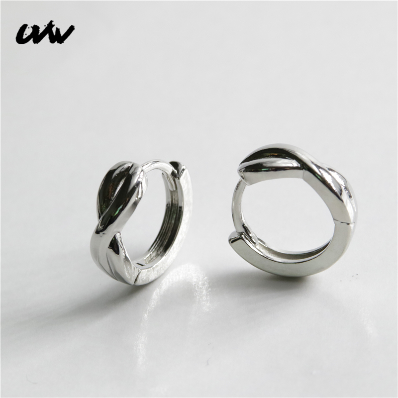 

Hoop & Huggie UVW411 2pc Punk Round Cooper Bow 8 Design Earrings For Men Women Pendienties Brincos Fashion Jewelrys Silver Color Gift