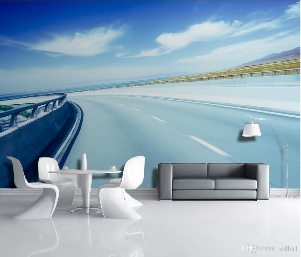 

3d room wallpaper custom photo non-woven 3D space expansion highway landscape tooling dining room living room murals wallpaper for walls 3 d, Picture shows
