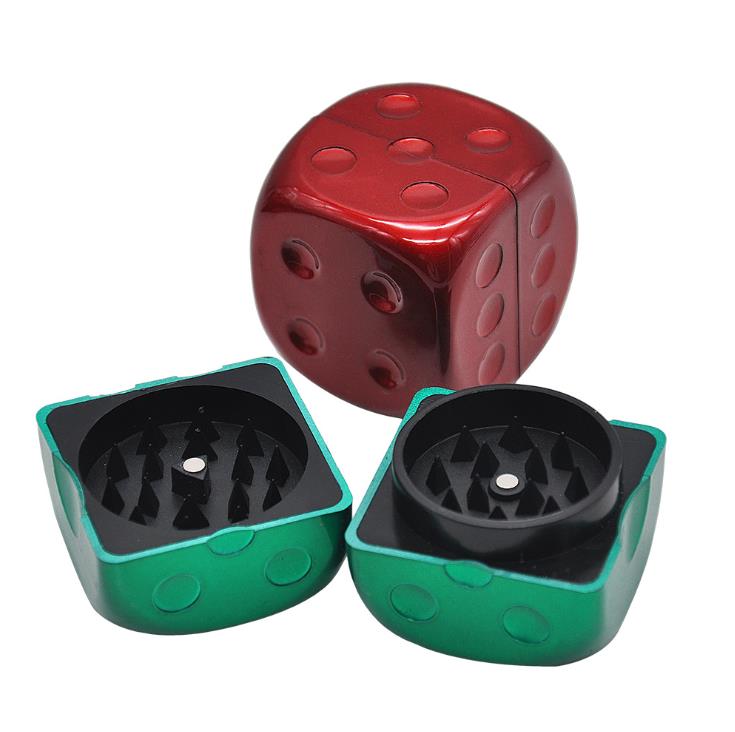 

Plastic dice two-layer smoke grinder