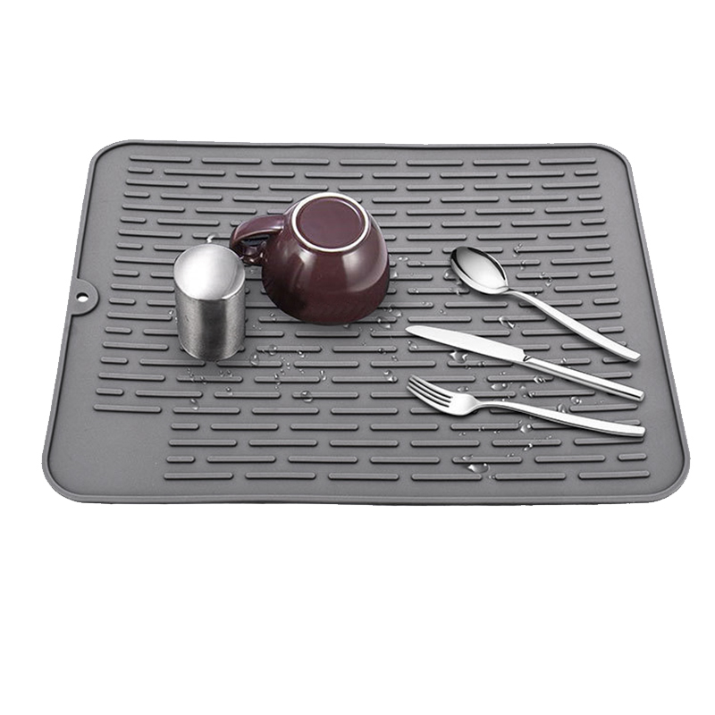 

Rectangle Silicone Drying Mat,Drain Mat Insulation Mat,Kitchen Sink Mat,Waterproof Countertop Pad,1Pcs,Grey