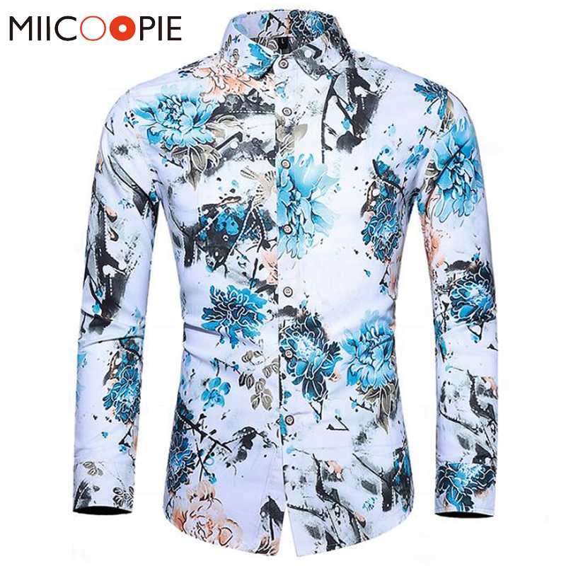 

7XL Korean Fashion 2020 Mens Shirts Causal Long Sleeve Floral Shirts Men Elegant Business Wedding Camisa Hawaiana Hombre, 1261-black