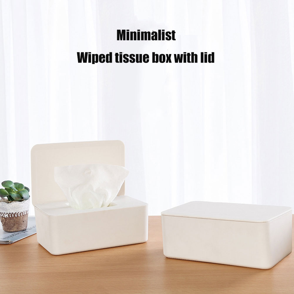 

Tissue Storage Box Case Wet Wipes Dispenser Holder with Lid for Home Office AUG889
