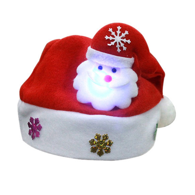 

1PC New Kids LED Christmas Hat Santa Claus Reindeer Snowman Xmas Gifts Cap Fashion Chrismas Hats