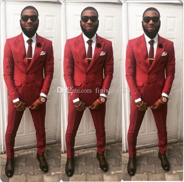 

Newest Double Breasted Wedding Groom Tuxedos Peak Lapel Groomsmen Mens Dinner Blazer Suits (Jacket+Pants+Tie) NO:1845, Same as image