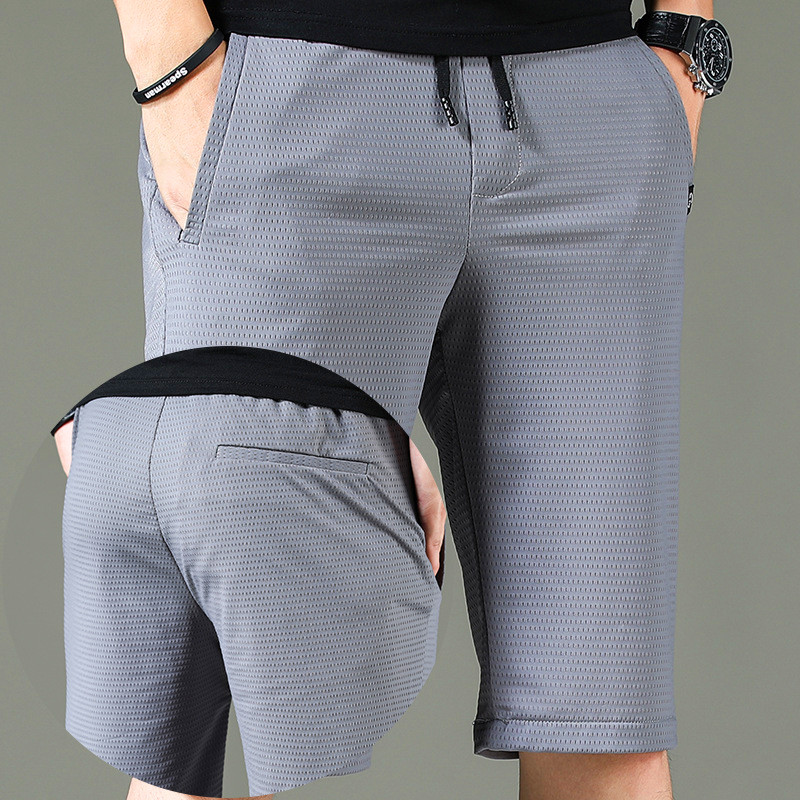 

MRMT 2019 Brand Summer Men's Ice Thin Hollow Five-part Pants Loose Short Pants for Male Thin Quick-drying Casual, Black