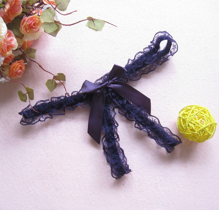 

1pcs Panties Underwear Woman Lace Thong G-String Sexy Briefs Lingerie Woman Thong T-back Female Underwear open crotch pants, Purple