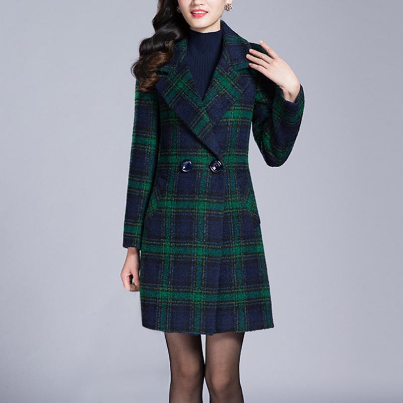 

2019 Winter New Fashion Women Slim Coat Long-sleeved Casual Medium Long Slim Coat Z107, Green