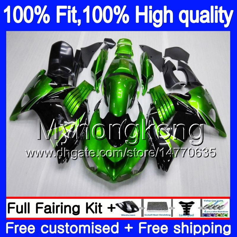 

Injection For KAWASAKI ZX 14R ZZR1400 2006 2007 2008 2009 2010 2011 223MY.5 ZZR-1400 ZX-14R ZX14R 06 07 08 09 10 11 Stock green Fairings, No. 1