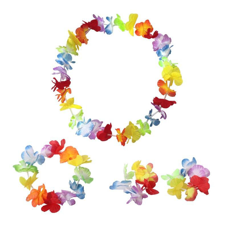 Hawaiian Deluxe Lei Floral Garland Fancy Dress 6 Pastel Colours New