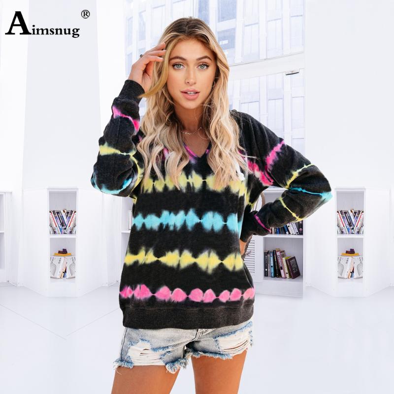 

Plus Size 2xl Women Hoodies Sweatshirts 2020 Autumn Long Sleeve Fashion Tie dye Pullover Hoodie Female Casual Hooded Sweatshirt, Green