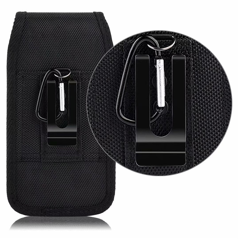 

Universal Sport Nylon Belt Clip Holster Cell Phone Cases Leather Pouch For Iphone Samsung Huawei Moto LG Waist Pack Bag Flip Moblie Cover, Black