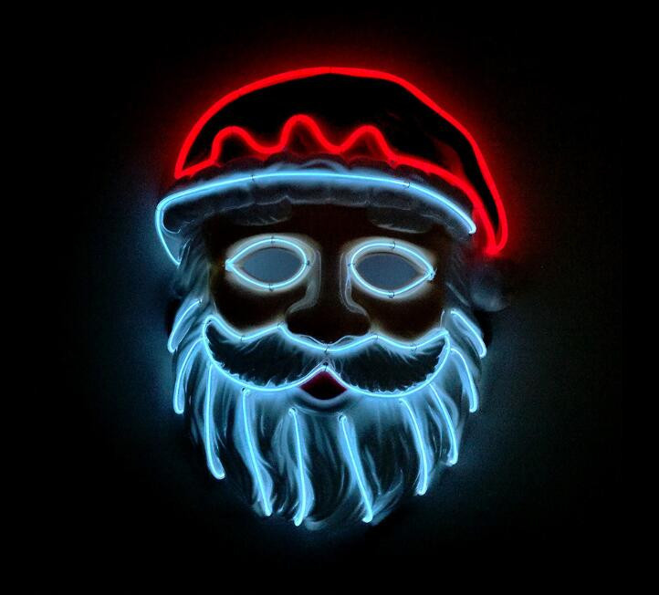 

New Pattern The Cold Light Luminescence Mask Santa Claus Mask LED Masquerade Party Flash Of Light Mask