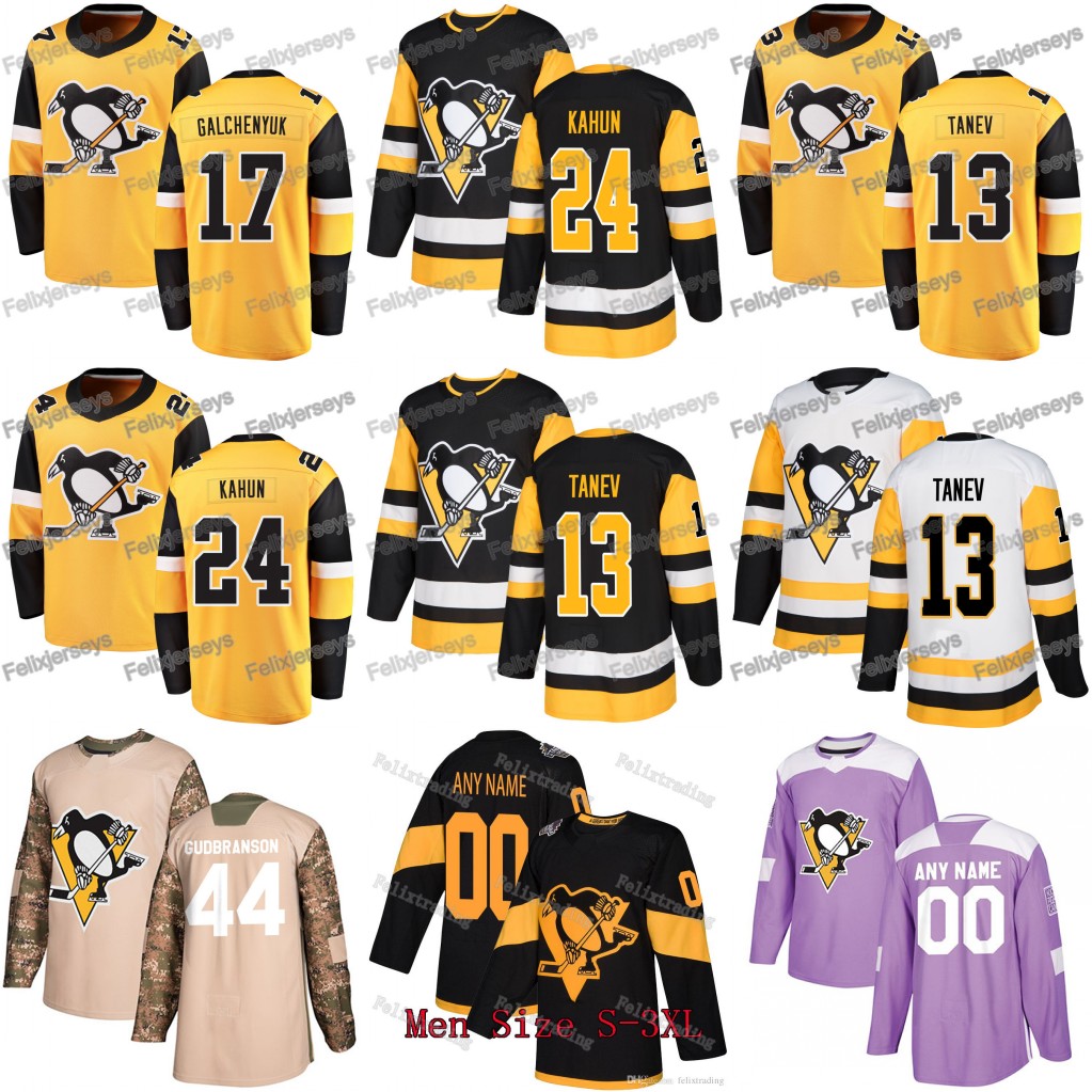 

13 Brandon Tanev 17 Alex Galchenyuk Sidney Crosby 24 Dominik Kahun Jake Guentzel 71 Evgeni Malkin 58 Kris Letang 30 Matt Murray Jersey, White youth: size s-xl