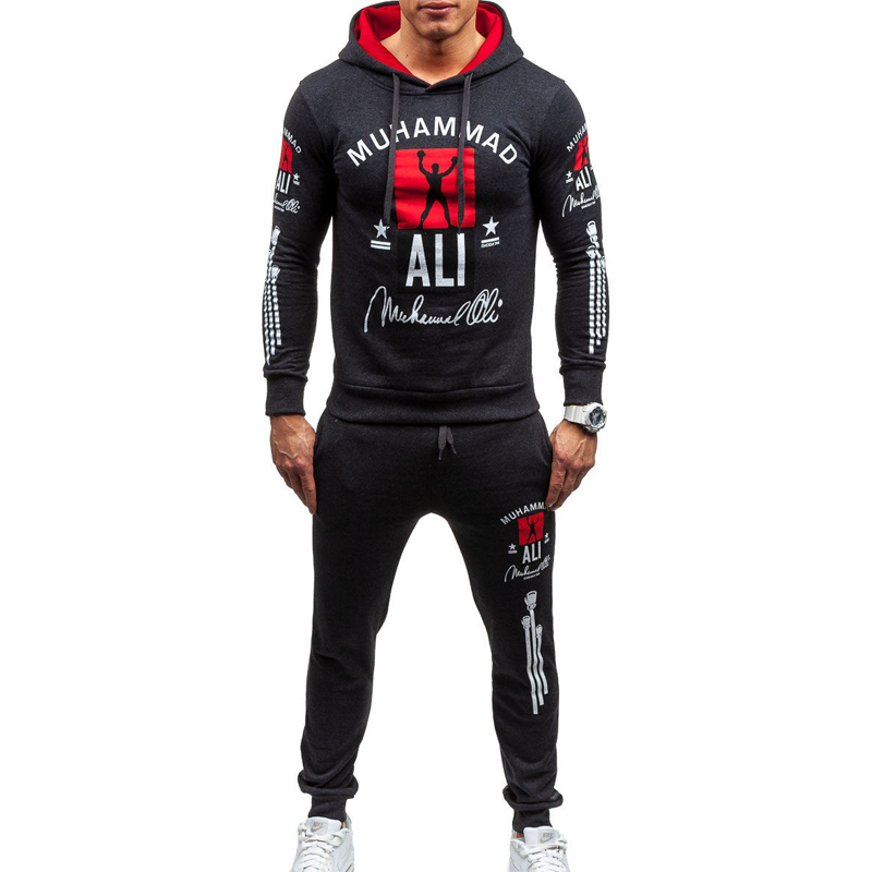 

ZOGAA Men's Tracksuit Brand New Two Piece Set Male Casual Sweatsuit Sportwear Hooded Sweatshirt With Pants Set Men Track Suit, Gray