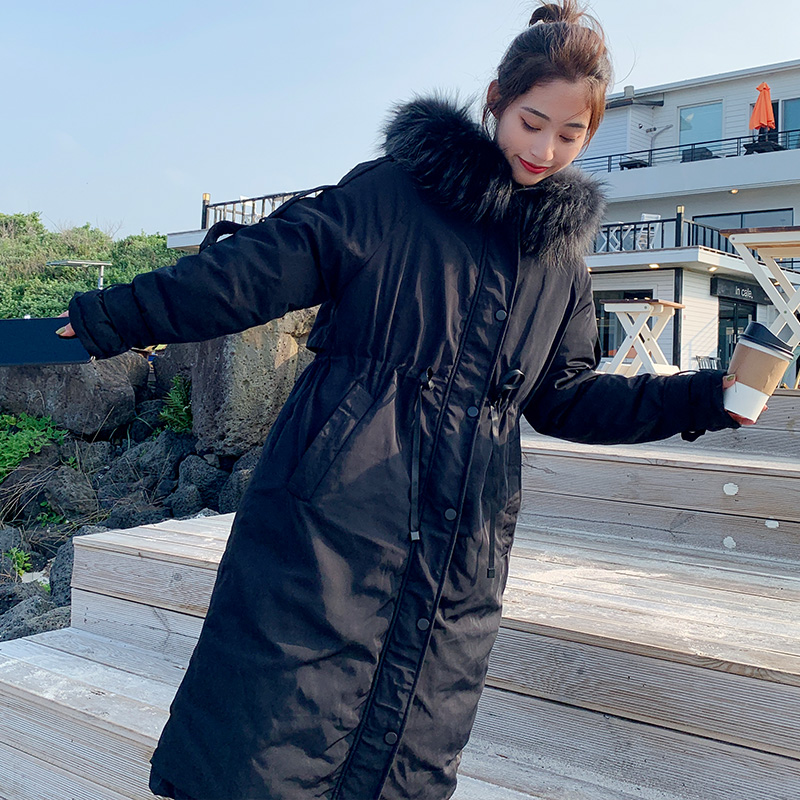 

2019 New Arrival Lace-UP Slim Women Winter Jacket Cotton Padded Warm Thicken Ladies Coat Long Coats Parka Womens Jackets, Beige