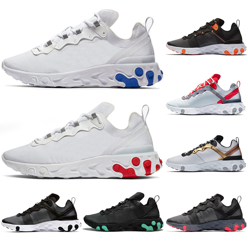 

React Element 87 55 running shoes for men women total orange GAME ROYAL Anthracite Sail black red mens trainer sports sneakers runner, Solar red 40-45