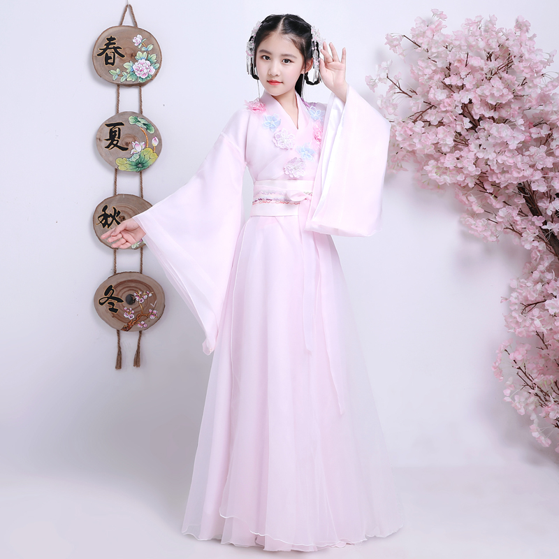 

Traditional Chinese Clothing For Girls Hanfu Dress Folk Dance Stage Performance Festival Outfit Princess Ancient Costumes DN4935, As picture