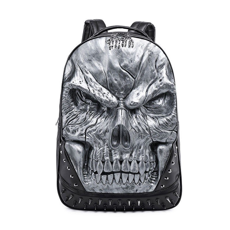 

Pinksugao designer backpack Computer backpack men 2020 new fashion embossed three-dimensional skull backpack big ghost face handbag